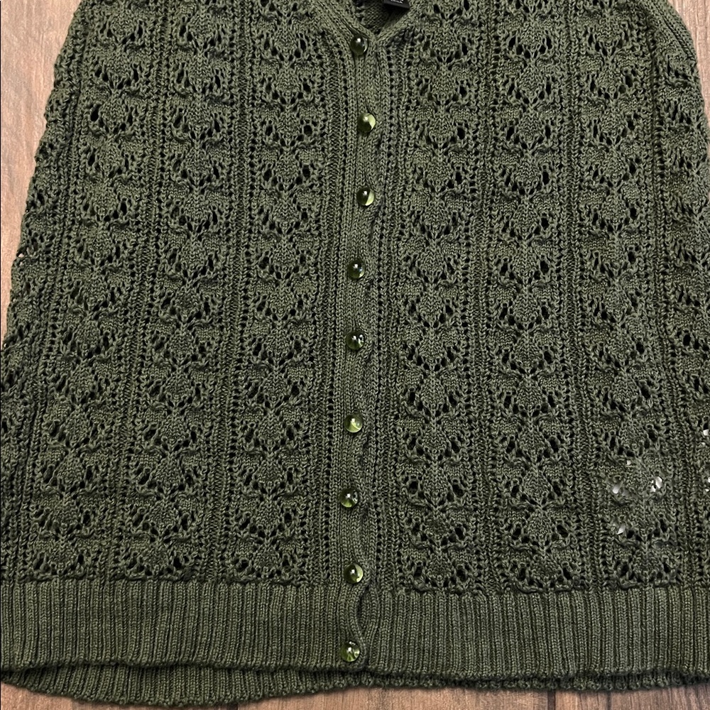 J. Crew Olive Knit Button-Up Tank Top - Picture 8 of 9